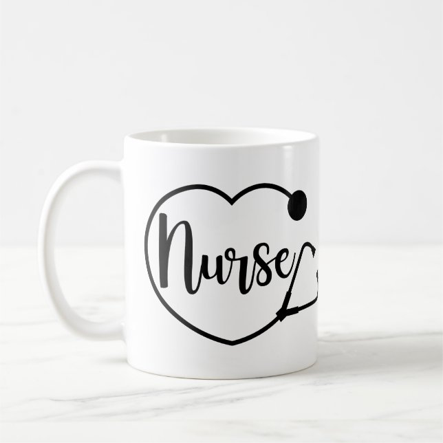 Nurse Heart Personalised Gift Coffee Mug (Left)