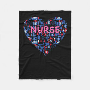 Nurse Heart RN Nurse for Women Inspirational Nurse Fleece Blanket