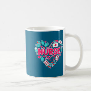Nurse Heart Stethoscope Medical Icons Design Coffee Mug