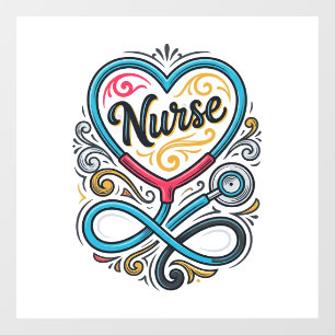 Nurse Heart Stethoscope Vintage Engraving Design_1