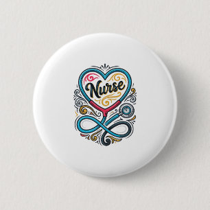 Nurse Heart Stethoscope Vintage Engraving Design_1 6 Cm Round Badge