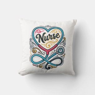 Nurse Heart Stethoscope Vintage Engraving Design_1 Cushion