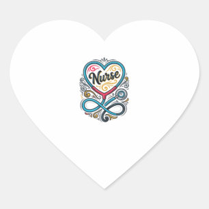 Nurse Heart Stethoscope Vintage Engraving Design_1 Sticker
