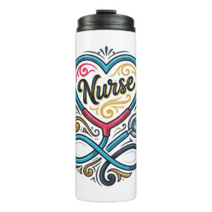 Nurse Heart Stethoscope Vintage Engraving Design_1 Thermal Tumbler