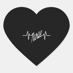 Nurse Heartbeat Heart Sticker