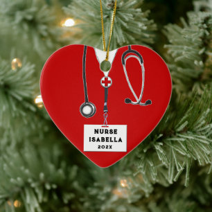 Nurse Holiday Gift Ceramic Ornament