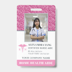 Nurse Home Health Aid Photo ID Badge