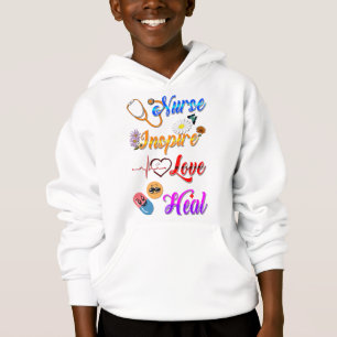 Nurse Hoodies Inspire Love Heal Med Therapist