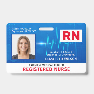Nurse Hospital Medical Employee Photo ID Badge