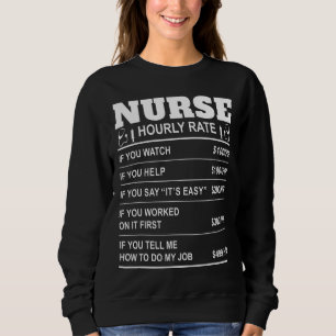 Nurse Hourly Rate Nursing Nurses Medical Employee Sweatshirt