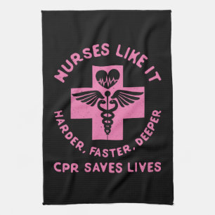 Nurse Humour - CPR  Save Lives - Funny Novelty Tea Towel