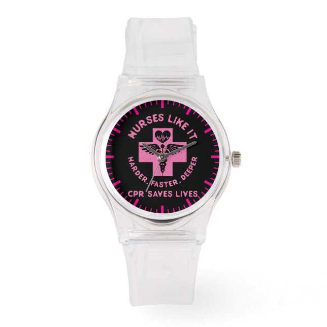 Nurse Humour - CPR  Save Lives - Funny Novelty Watch (Front)