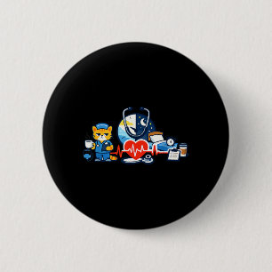 Nurse Humour Night Shift Emblem for RN Team Pride 6 Cm Round Badge