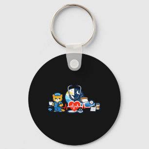 Nurse Humour Night Shift Emblem for RN Team Pride Key Ring