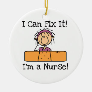 Nurse I Can Fix It T-shirts and Gifts Ceramic Ornament