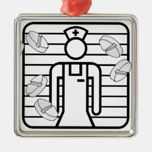 NURSE ICON CHRISTMAS ORNAMENT WITH PILLS