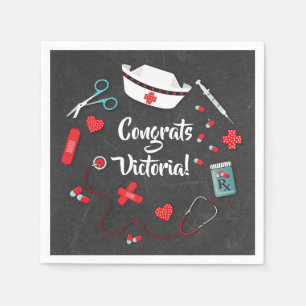 Nurse icons graduation party napkins