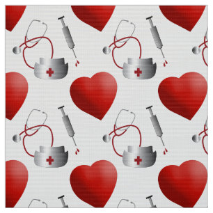 Nurse Icons with Heart Fabric