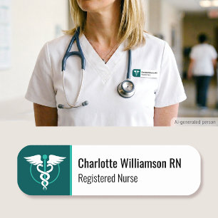 Nurse ID Name Magnetic Tag Logo Employee Green