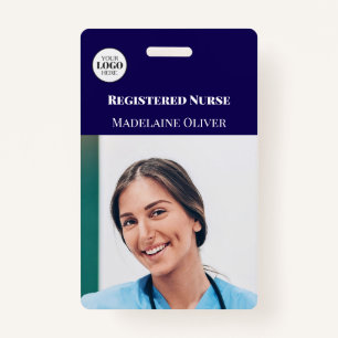 Nurse ID Photo Navy Simple Logo Badge ID Badge