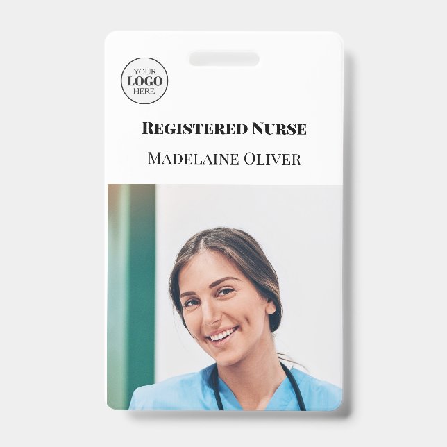 Nurse ID Photo Simple Logo Badge (Front)