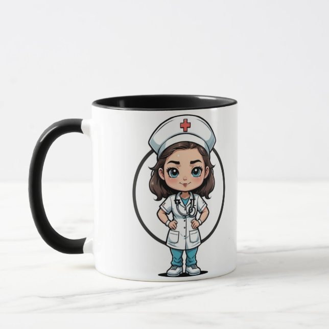 Nurse Illustration Coffee Mug (Left)