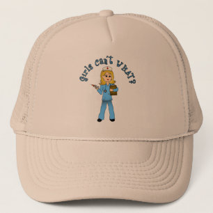 Nurse in Blue Scrubs (Blonde) Trucker Hat