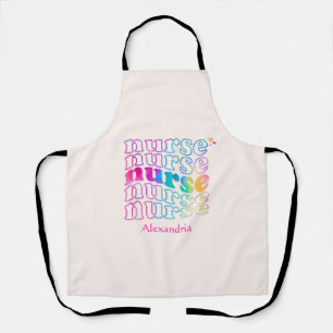 "Nurse" in Elegant Rainbow Colours Apron