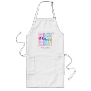 "Nurse" in Elegant Rainbow Colours Long Apron