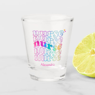 "Nurse" in Elegant Rainbow Colours Shot Glass