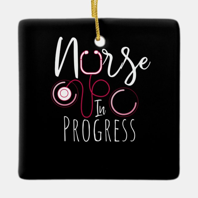 Nurse in progress ceramic ornament (Front)