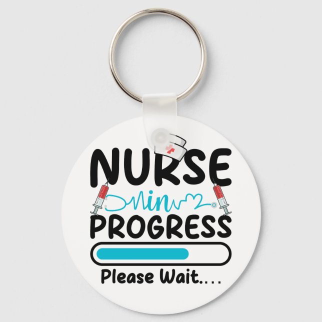 Nurse in Progress Loading Circle Key Ring (Front)