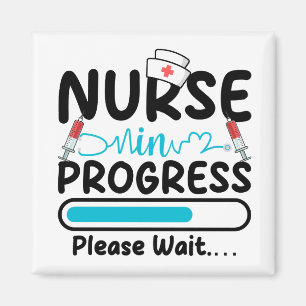 Nurse in Progress Loading Square Magnet
