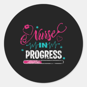 Nurse In Progress Nurse Fun Nursing School Classic Round Sticker