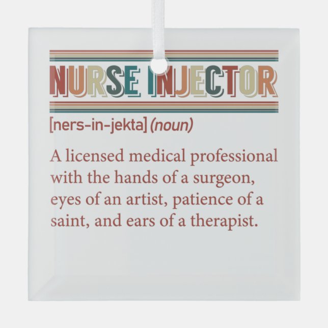 Nurse Injector Definition Retro Nurse In Glass Tree Decoration (Front)