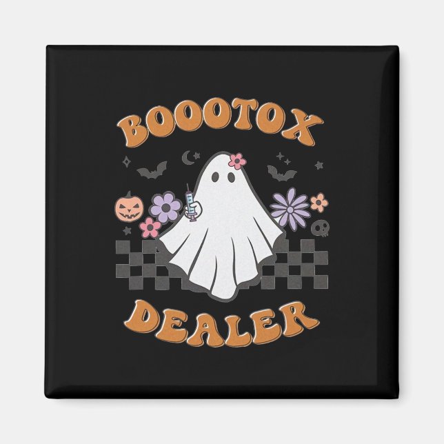 Nurse Injector Halloween Retro Botox Dealer Ghost  Magnet (Front)