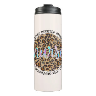 "Nurse" & Inspiring Traits - Leopard Print Thermal Tumbler