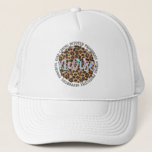 "Nurse" & Inspiring Traits - Leopard Print Trucker Hat
