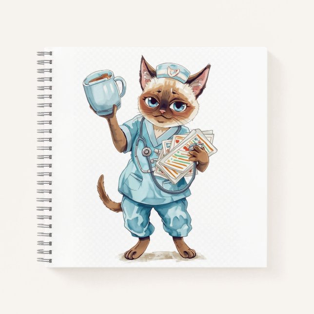 Nurse is having Coffee Break for Cat Lovers  Notebook (Front)