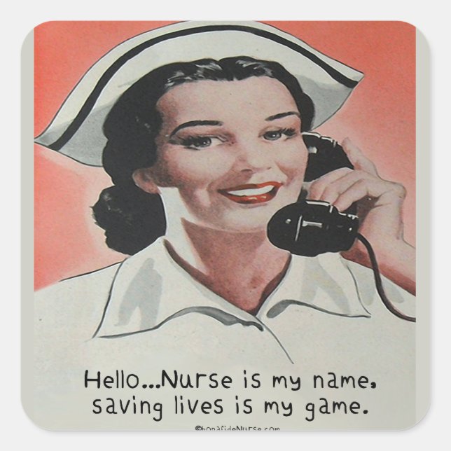 Nurse is my Name Square Sticker (Front)