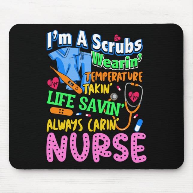 Nurse Job Definition Love Nursing Nursing School N Mouse Pad (Front)