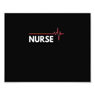 Nurse job heart hard work hospital heartbeat photo print