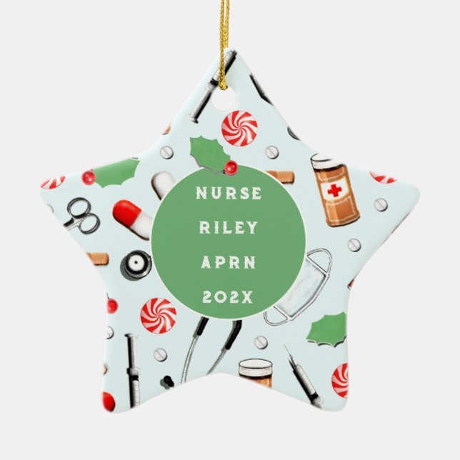 Nurse Keepsake Gift Ceramic Ornament (Front)