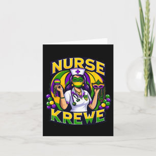 Nurse Krewe Mardi Gras Women Card