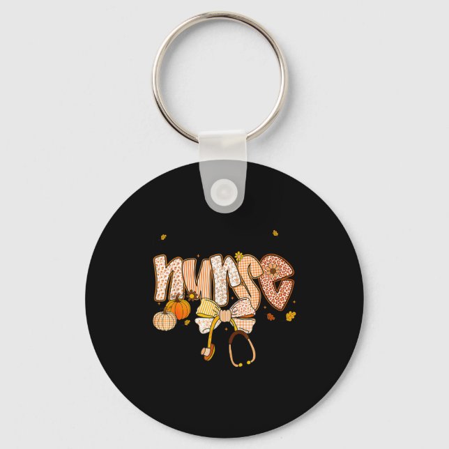 Nurse Labor And Delivery Coquette Fall Pumpkin Tha Key Ring (Front)
