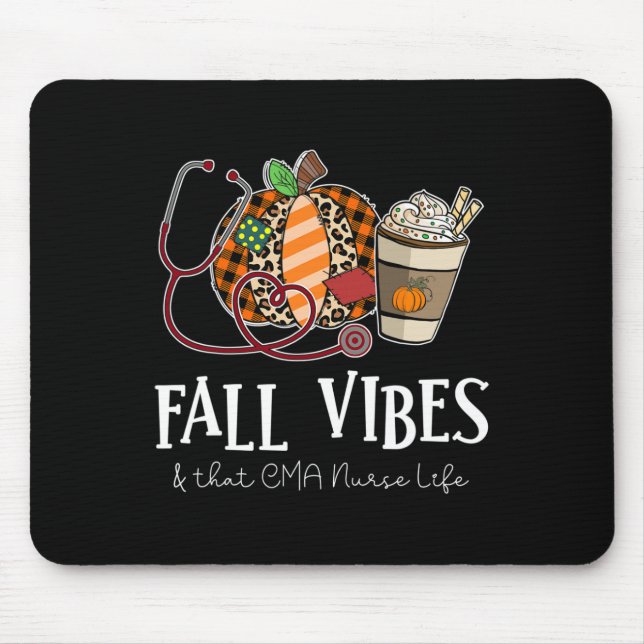 Nurse Leopard Pumpkin Fall Vibes And That CMA Nurs Mouse Pad (Front)