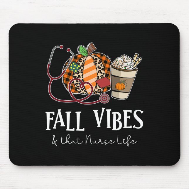 Nurse Leopard Pumpkin Fall Vibes And That Nurse Li Mouse Pad (Front)