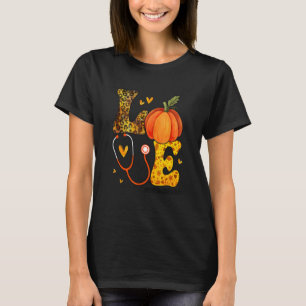 Nurse Leopard Pumpkin Thanksgiving Love Certified  T-Shirt
