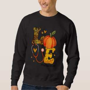 Nurse Leopard Pumpkin Thanksgiving Love Pharmacist Sweatshirt