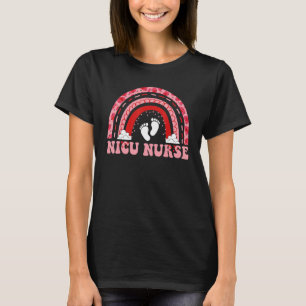 Nurse Leopard Rainbow NICU Nurse Valentines Day h T-Shirt